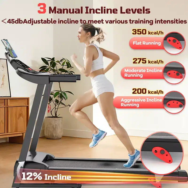 Tapis de course électrique motorisé pliable intelligent 3,75 CV