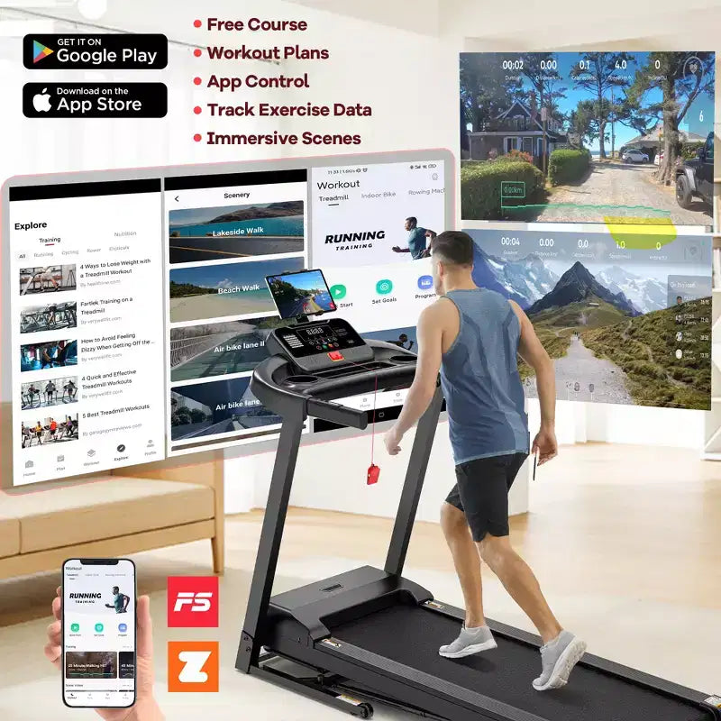 Tapis de course électrique motorisé pliable intelligent 3,75 CV