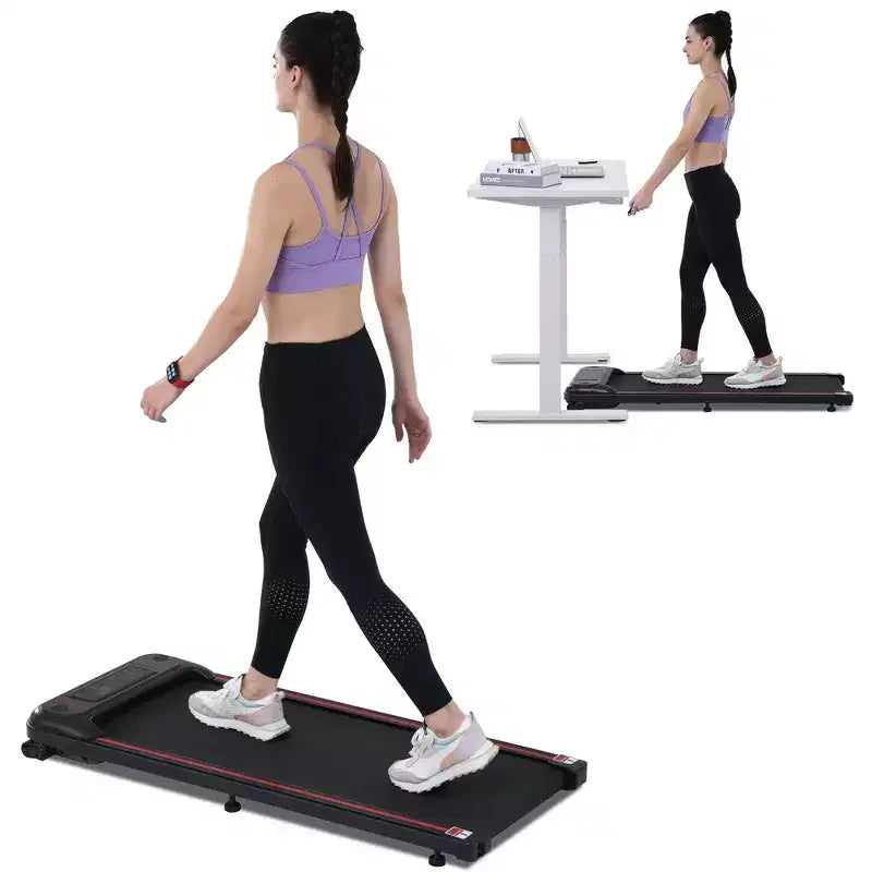 Whisen Walking Pad Under Desk Treadmill Machine Home Exercise Walking Treadmill with Incline for Small Space - Black