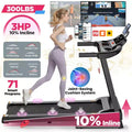 3.5HP Folding Treadmill for Home w/ incline&71 Workouts, 300 lbs Capacity Treadmill,APP w/ Free Train Courses,Dual HiFi Speakers,Exercise Equipment