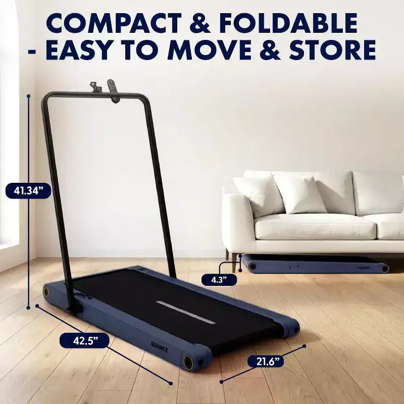 Tapis de marche 2-en-1 Squatz avec plaques vibrantes et guidon bleu