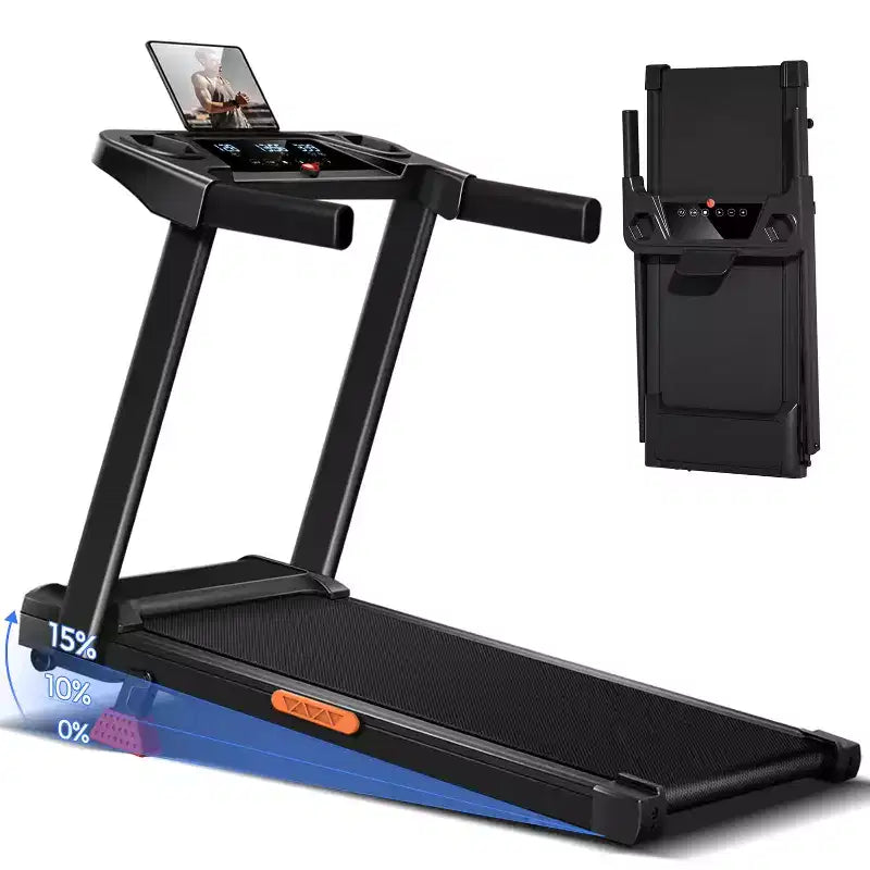 15% Incline Walking Pad Treadmill with Handle Bar - 2.5HP Quiet Folding Treadmill for Home Office Under Desk Portable walking pad treadmill