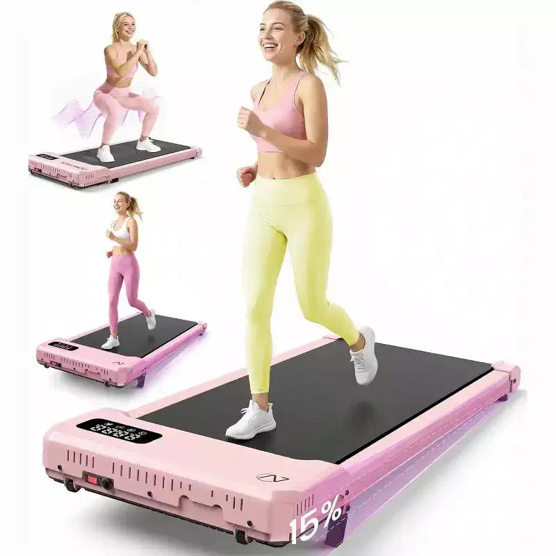 KRISRATE 6-in-1 3.5HP Walking Pad Treadmill with Vibration Plate and 12%/15% Incline, Under Desk Folding Treadmill for Home, Office