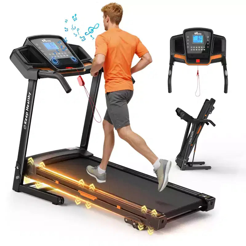 GDFStudio Velocity Folding Treadmill with LED Display and Manual Incline