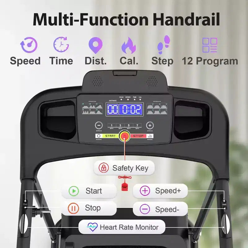 GDFStudio Georgena Compact Folding Treadmill with LCD Display and Manual Incline