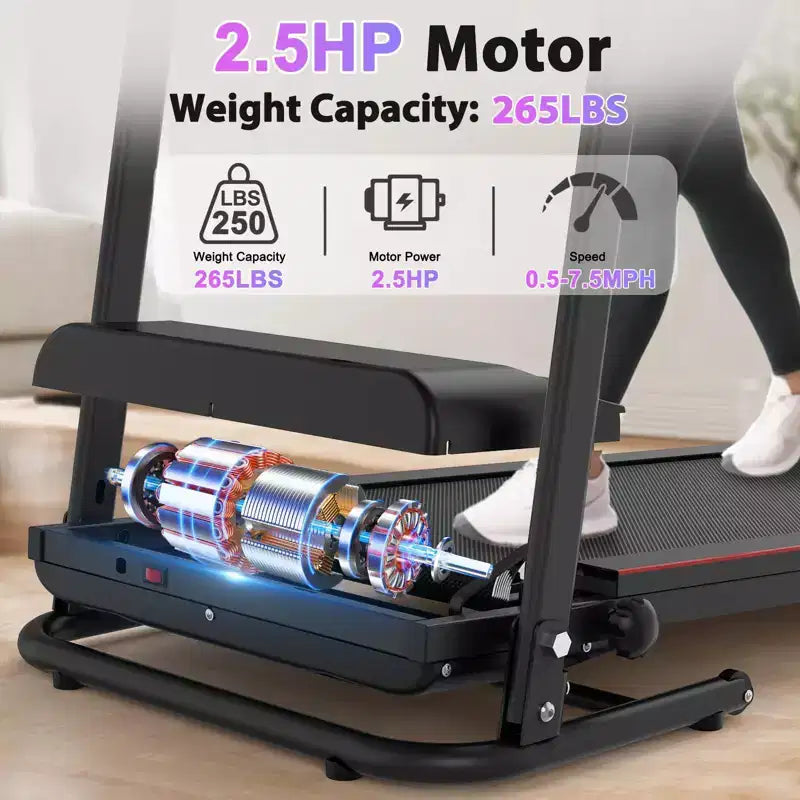 GDFStudio Georgena Compact Folding Treadmill with LCD Display and Manual Incline