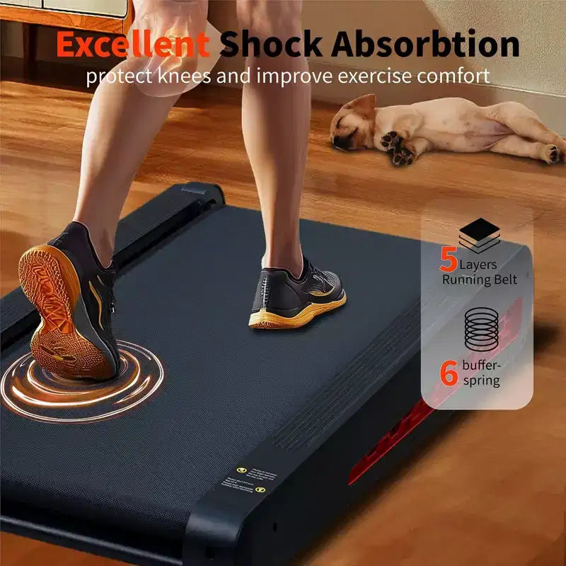 7 Incline Compact Treadmill, Under Desk Walking Pad with 2.55HP Motor, 220 lbs Capacity, LED Display, Upright Stand, Space-Saving for Home Office Use