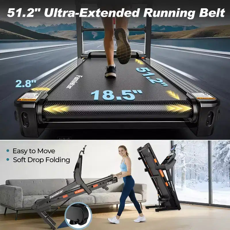 Tapis de course pliable 4-en-1 spécial Pâques avec haut-parleurs Bluetooth, contrôle par application et écran LED, 5 CV, 19 km/h