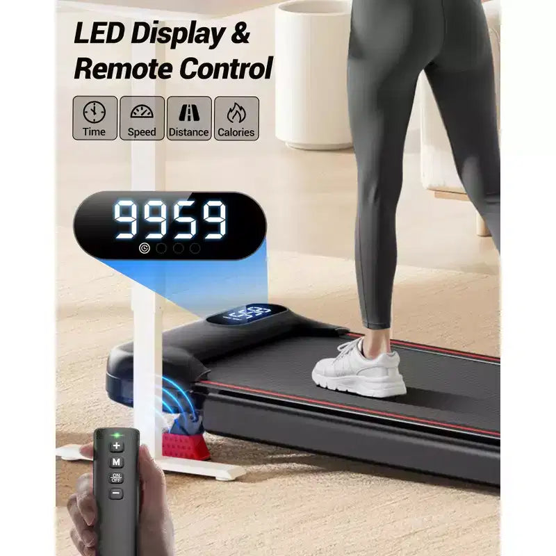 15% Incline Walking Pad Treadmill with Handle Bar - 2.5HP Quiet Folding Treadmill for Home Office Under Desk Portable Walking Pad with 220LBS Capacity