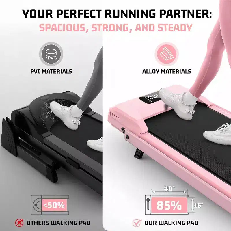 HOMDOX Upgrade Walking Pad Folding Treadmill w/12%|Handle Bar|3.5HP|Shock Absorptio Under Desk Compact for Home/Office/Gym & 400+lb Capacity