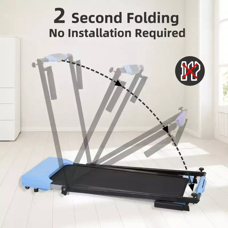 NAYSAYE Foldable Home Treadmill, Multifunctional Exercise Equipment for Walking and Running Fitness, Blue, 49.2*23.6*42.9