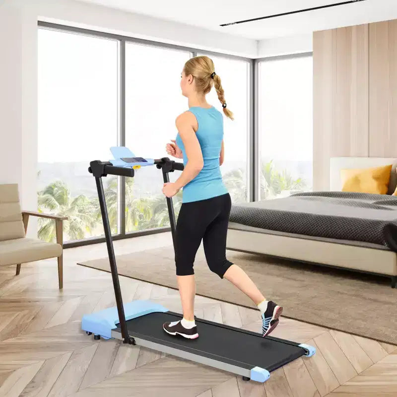 NAYSAYE Foldable Home Treadmill, Multifunctional Exercise Equipment for Walking and Running Fitness, Blue, 49.2*23.6*42.9