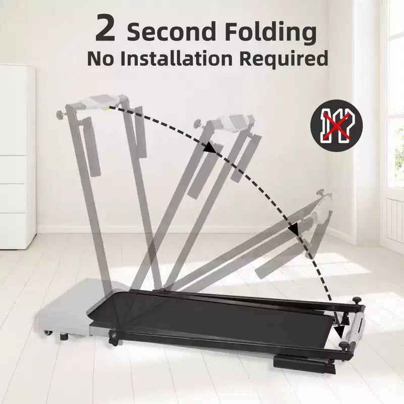 NAYSAYE Foldable Home Treadmill, Multifunctional Exercise Equipment for Walking and Running Fitness, Gray, 49.2*23.6*42.9