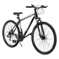 NAYSAYE 29 Inch Mountain Bike with 21 Speeds Front Suspension Dual Disc Brakes for Outdoor Trail Riding Adventure, White Black, 56.3*8.66*30.71