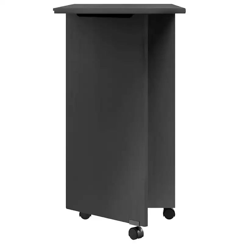 Meuble bas à roulettes en pin massif blanc avec bureau
