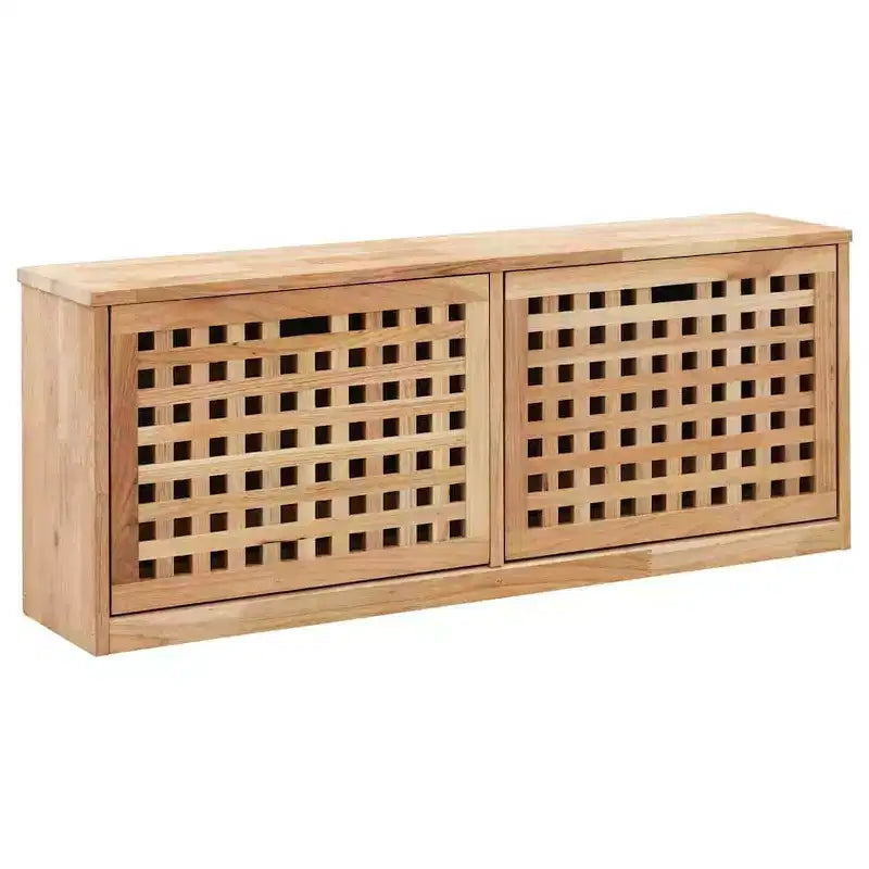 vidaXL Shoe Organizer Natural Solid walnut wood Medium Storage