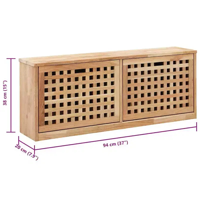 vidaXL Shoe Organizer Natural Solid walnut wood Medium Storage