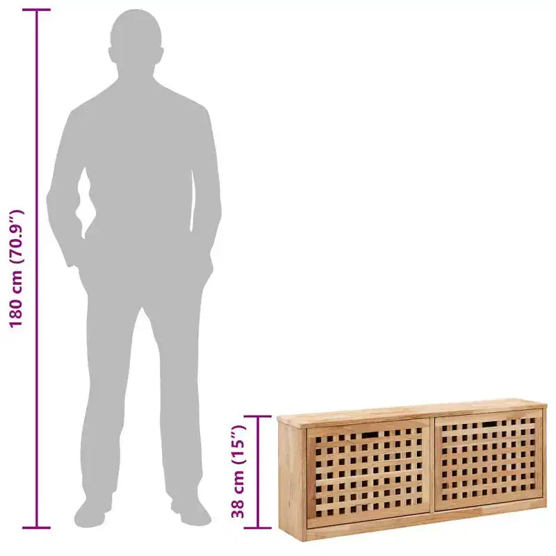 vidaXL Shoe Organizer Natural Solid walnut wood Medium Storage