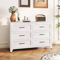 JVNOXK White 6 Drawer Metal Dresser, Eco-Friendly Storage Chest with Smooth Glide Drawers for Bedroom Closet Hallway Entryway