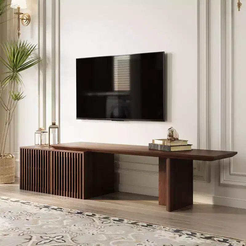 JVNOXK 60.6-84.3''Extendable TV Media Console for Up to 55 Inch, Modern TV Stand, Entertainment Center with Storage, for Living Room,Bedroom