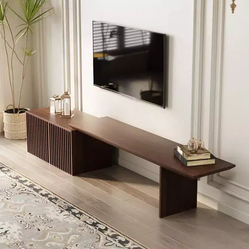 JVNOXK 60.6-84.3''Extendable TV Media Console for Up to 55 Inch, Modern TV Stand, Entertainment Center with Storage, for Living Room,Bedroom