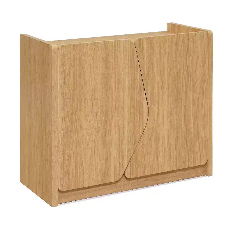 LuxenHome Modern Storage and Sideboard Cabinet, 2 Doors with Soft-Close Hinges, Raised Sides