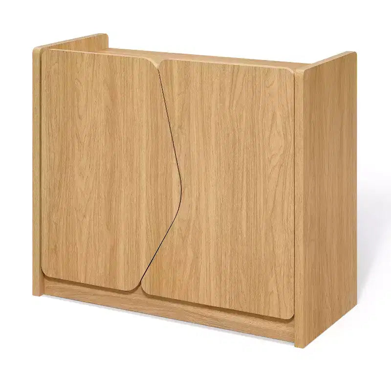 LuxenHome Modern Storage and Sideboard Cabinet, 2 Doors with Soft-Close Hinges, Raised Sides