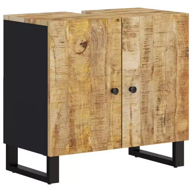 vidaXL Ensemble de meubles de salle de bain Bois de manguier massif naturel Bois de manguier moyen