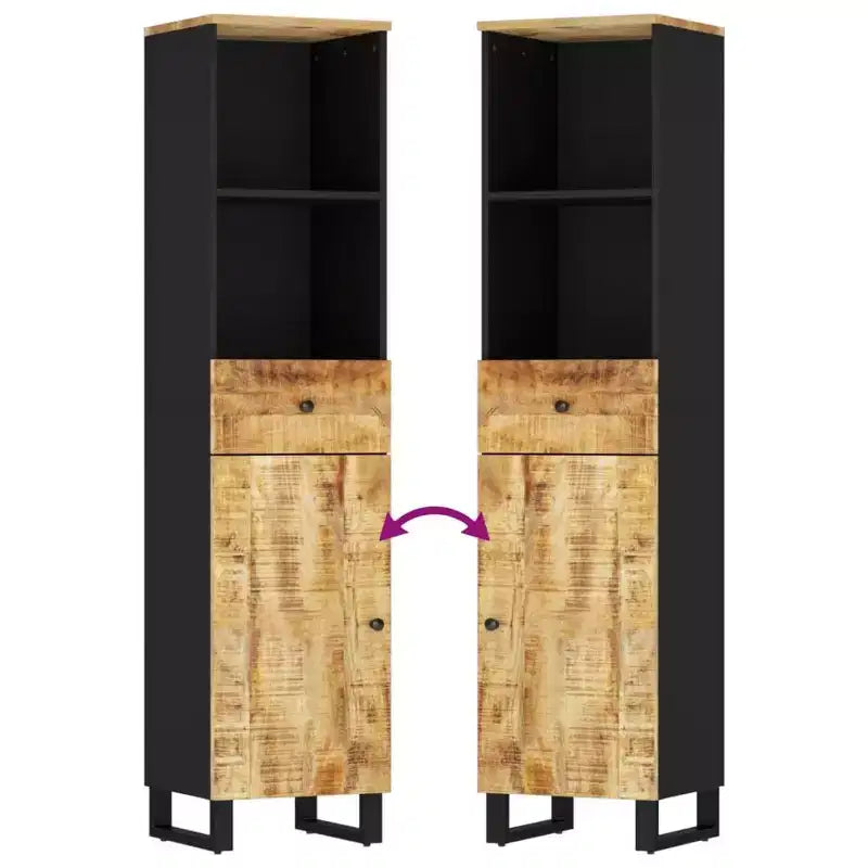 vidaXL Ensemble de meubles de salle de bain Bois de manguier massif naturel Bois de manguier moyen