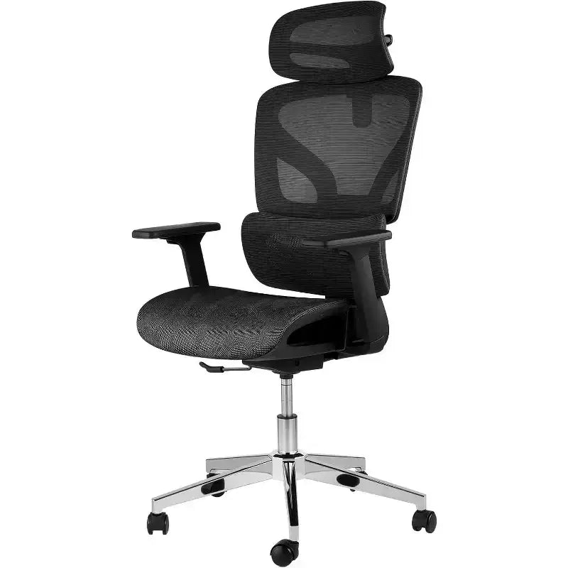 High Back Mesh Office Chair, Adjustable Armrest, Lumbar Support & Headrest, Rolling Computer Desk Chair for Home Office