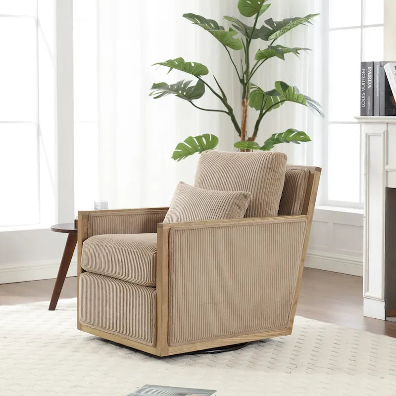 Camel Modern 26.8  Swivel Barrel Chair