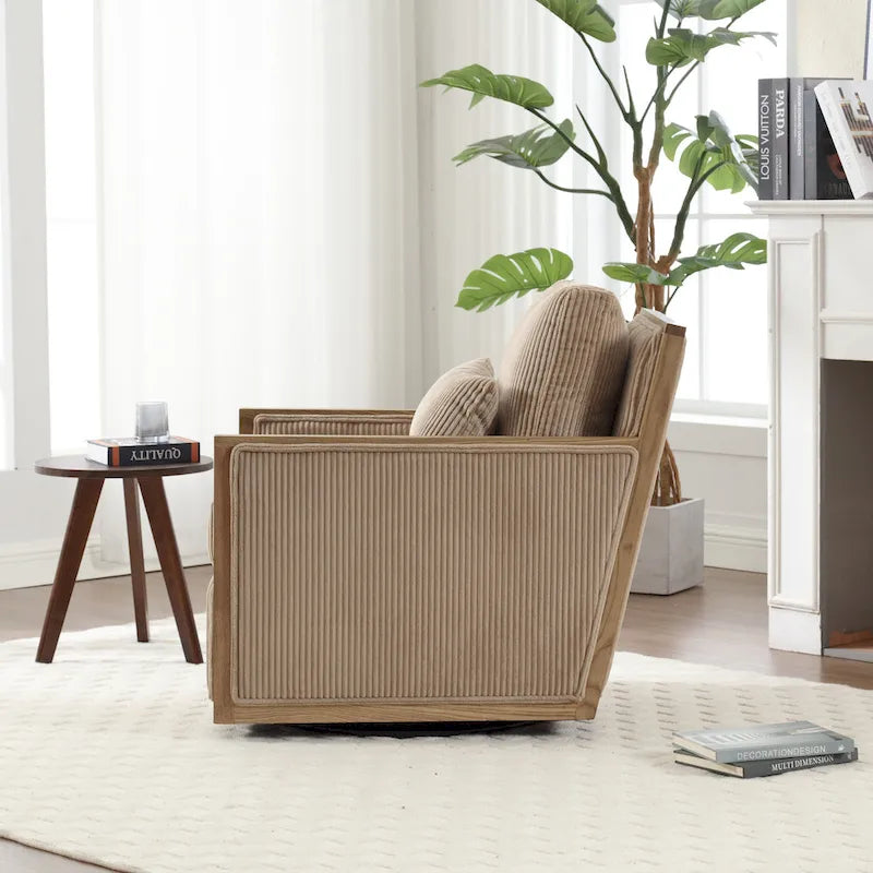 Camel Modern 26.8  Swivel Barrel Chair