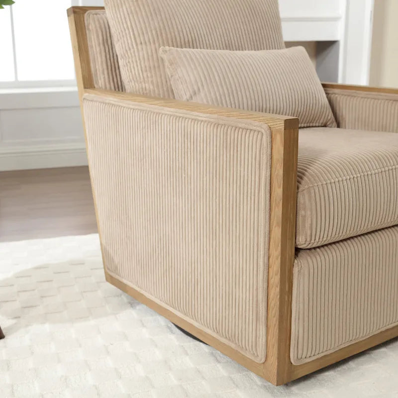 Camel Modern 26.8  Swivel Barrel Chair