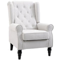 Cream White Modern 29.3  High Back Tufted Accent Chair with Wingback Design