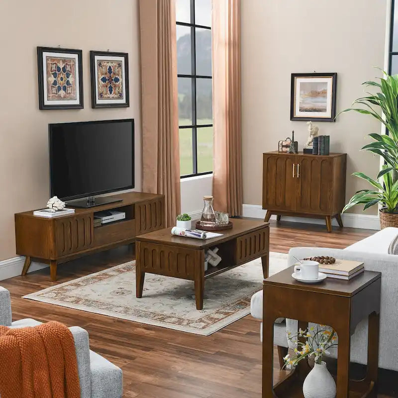 Mid Century Modern Lift Top Side Table, Small Rising End Table Couch Table with Storage Shelf