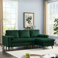 Green 88  Velvet Corner Sleeper Sectional Sofa with Pull-Out Bed