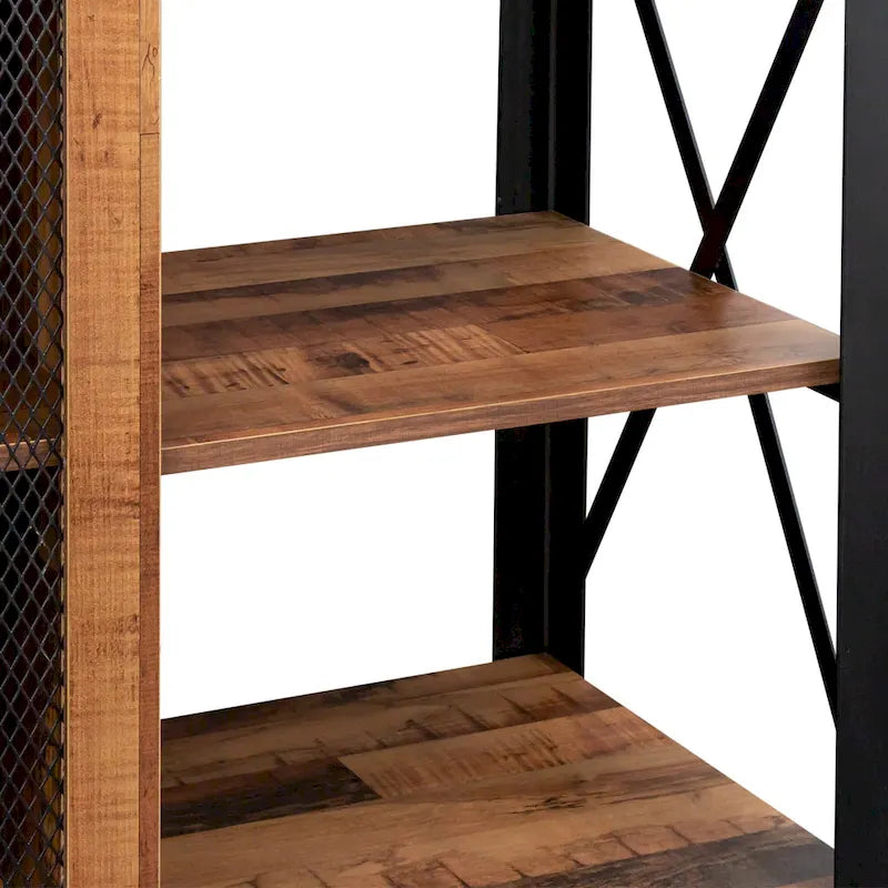 Walnut 70.87  Farmhouse TV Stand with Open Storage for 70  TVs