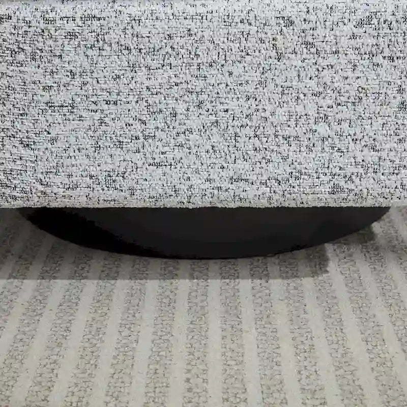 White+Black 31.5  Chenille Swivel Accent Chair with Solid Wood Frame