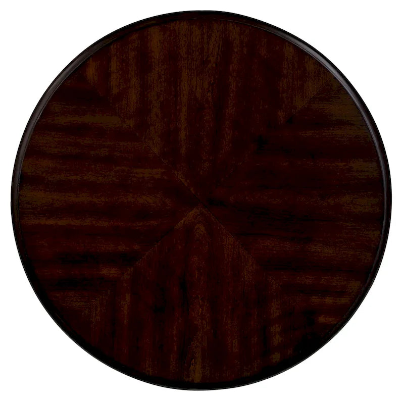22 Table d'appoint ronde rétro, Table d'appoint de canapé en bois massif avec étagère, Table d'angle de salon facile à assembler