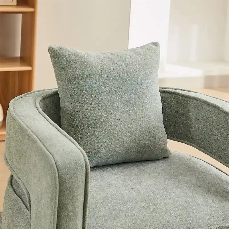 29.1  Swivel Accent Chair with Weathered Wood Base