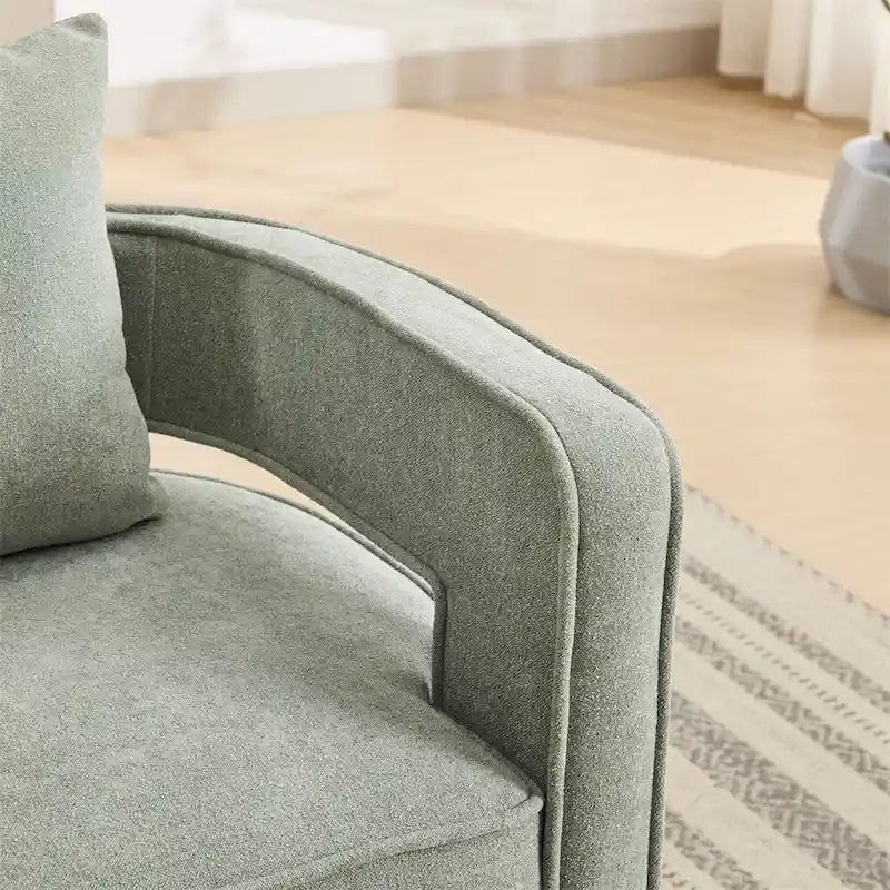 29.1  Swivel Accent Chair with Weathered Wood Base