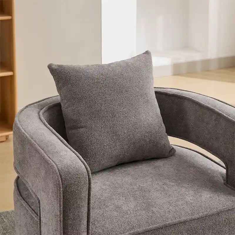 29.1  Swivel Accent Chair with Weathered Wood Base
