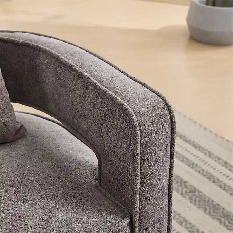 29.1  Swivel Accent Chair with Weathered Wood Base