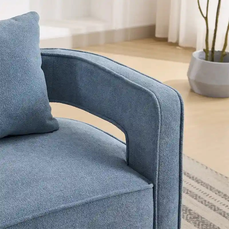 29.1  Swivel Accent Chair with Weathered Wood Base