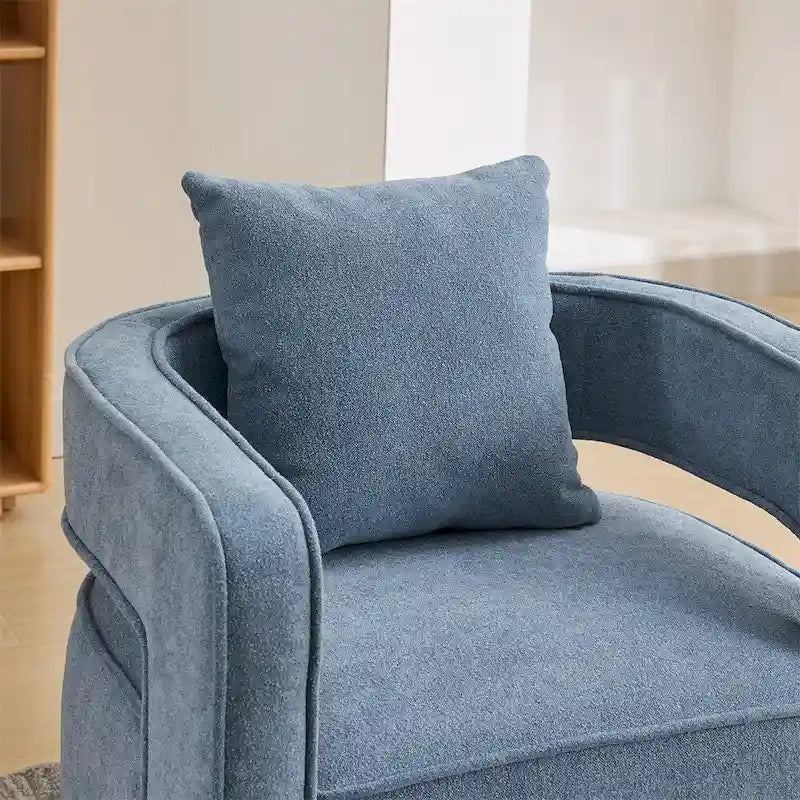 29.1  Swivel Accent Chair with Weathered Wood Base