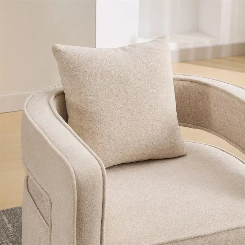 29.1  Swivel Accent Chair with Weathered Wood Base