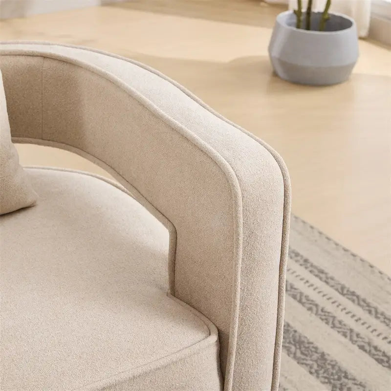 29.1  Swivel Accent Chair with Weathered Wood Base