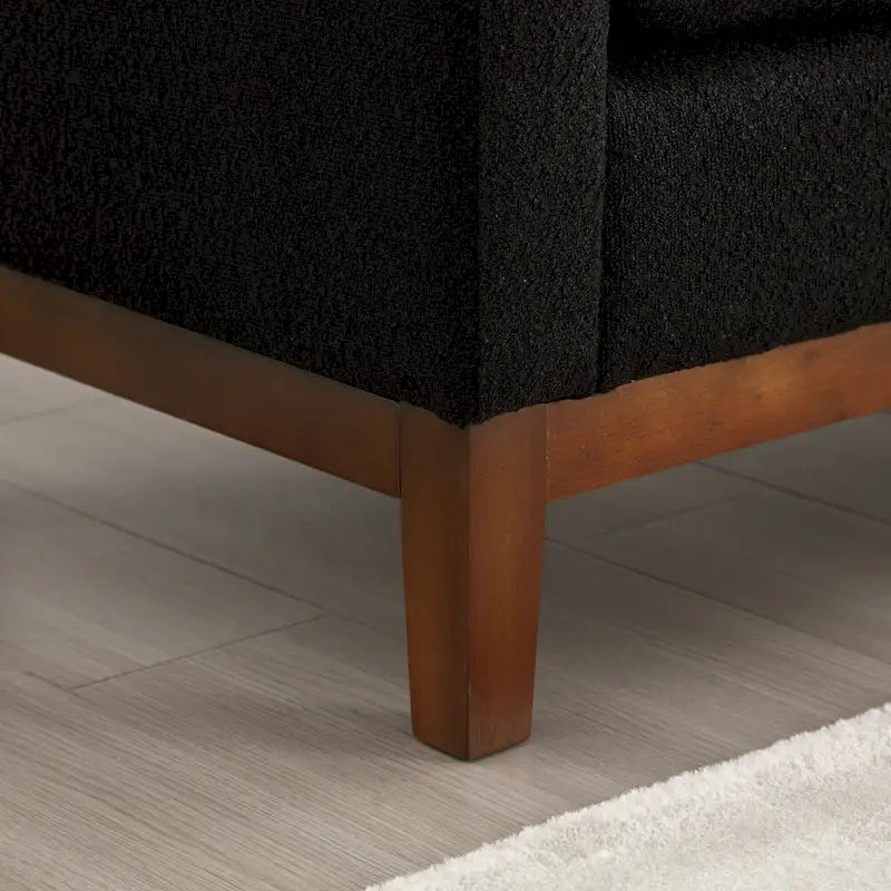 53.5 W Elegant Upholstered Bench, Ottoman with Wood Legs & Bolster Pillows for End of Bed, Bedroom, Living Room, Entryway