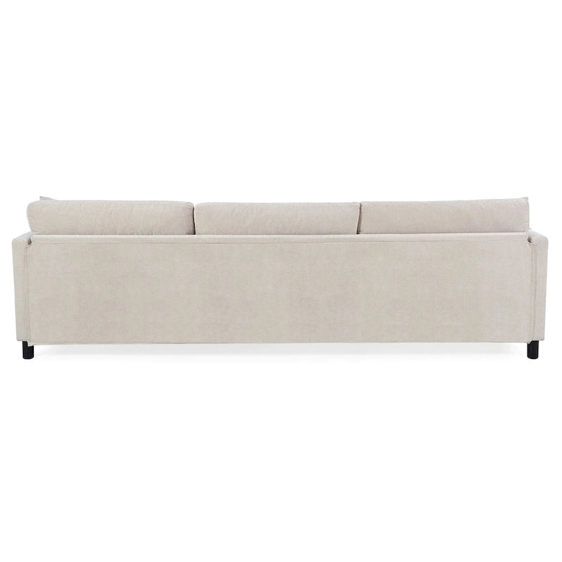 Beige 107.87  Spacious 4-Seater Sofa with Movable Ottoman