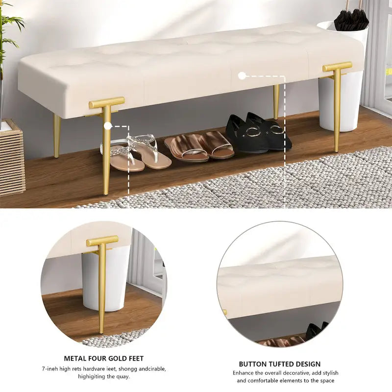 48  Modern Ottoman Bench For Bedroom Living Room Entryway